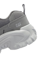 Caterpillar Erkek Gri Intruder Essential Bağcıklı Kalın Tabanlı Deri Sneaker | Derimod