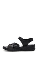 Women's Black Ankle Strap Leather Comfort Sandals | Derimod