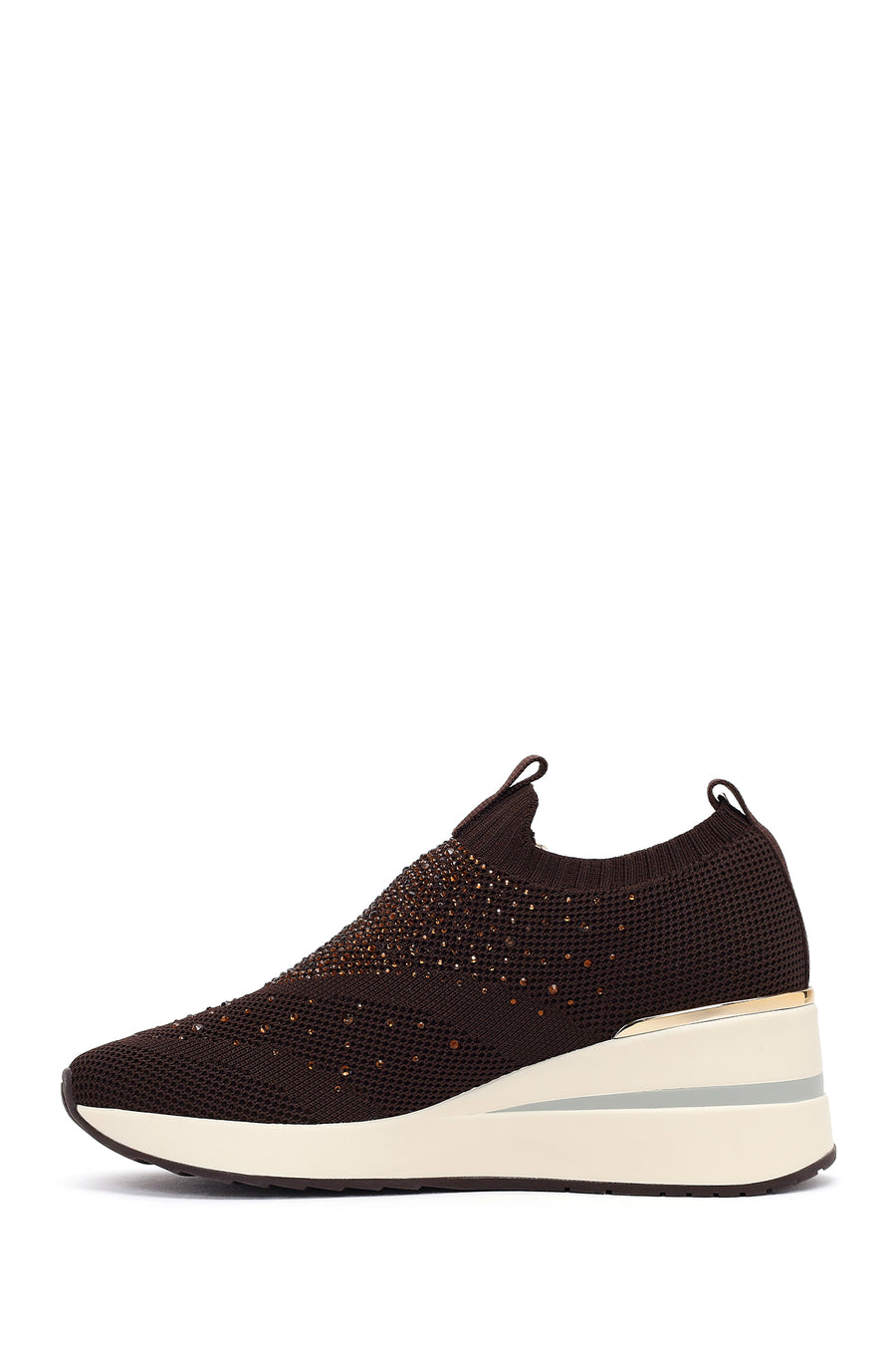 Derimod Zero Women's Brown Zippered Platform Fabric Sneaker