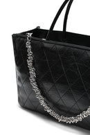 Women's Black Chain Strap Printed Handbag | Derimod