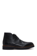 Men's Black Leather Casual Boots | Derimod