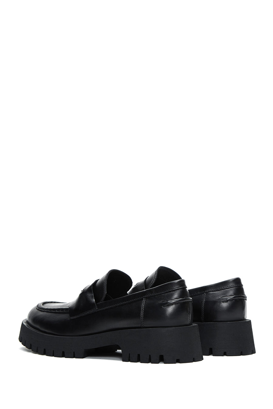 Kadın Siyah Deri Maskülen Loafer