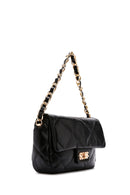 Women's Black Long Strap Quilted Shoulder Bag | Derimod