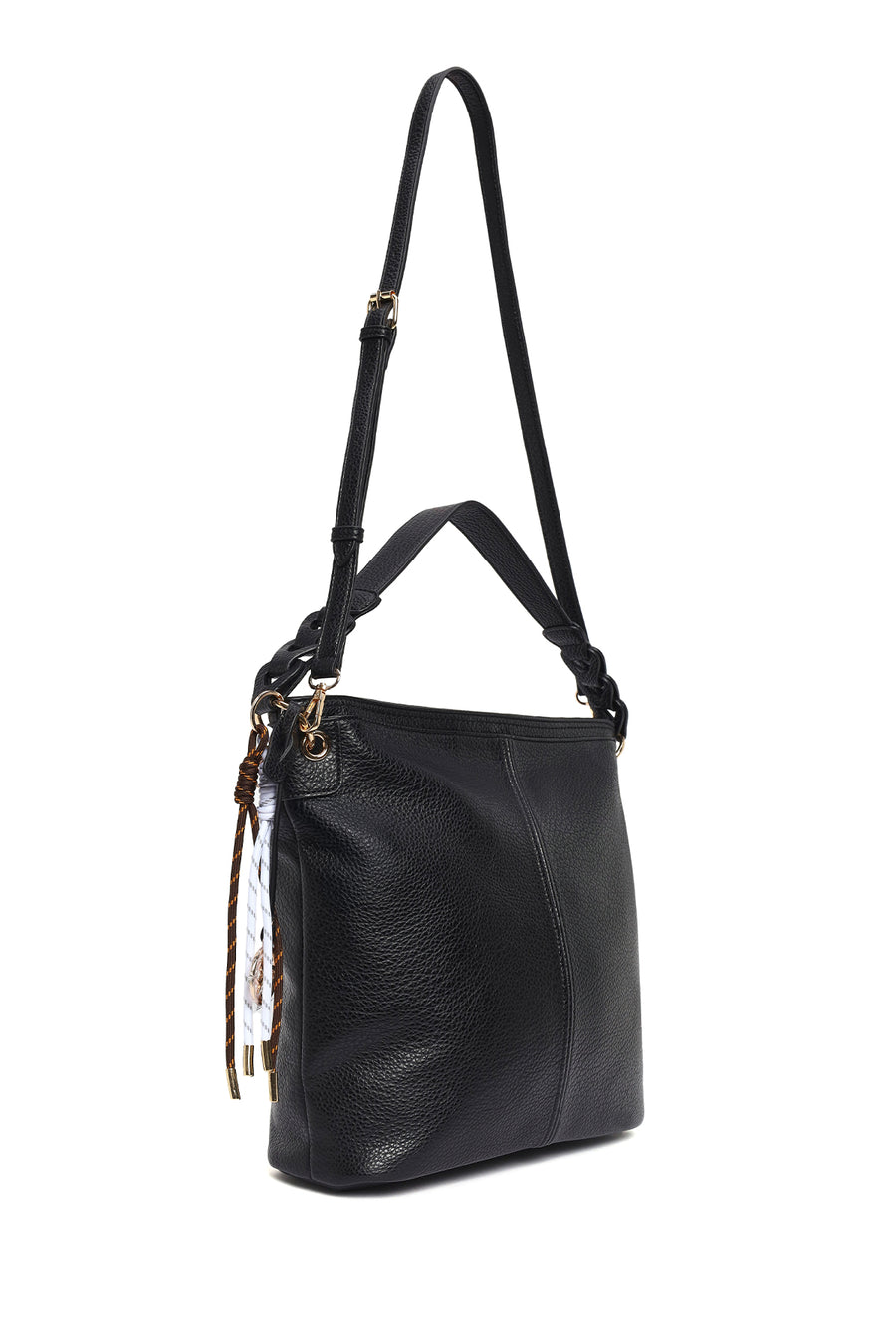 Woman Black Long-Strap Shoulder Bag