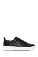 Men's Black Leather Printed Sneaker | Derimod