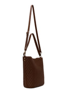 Woman Brown Long-Strap Braided Shoulder Bag | Derimod