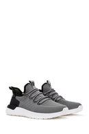 Derimod Zero Men's Gray Lace-Up Thick Soled Fabric Sneaker | Derimod