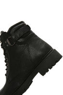 Men's Black Leather Zippered Casual Boots | Derimod