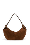 Woman Camel Suede Shoulder Bag | Derimod
