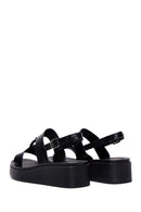 Women's Black Ankle Strap Thick Soled Sandals | Derimod