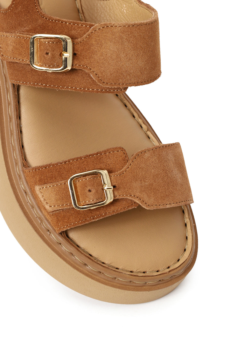 Woman Powder Thick-Soled Suede Comfort Sandal
