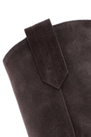 Women's Mink Short Heeled Suede Leather Boots | Derimod