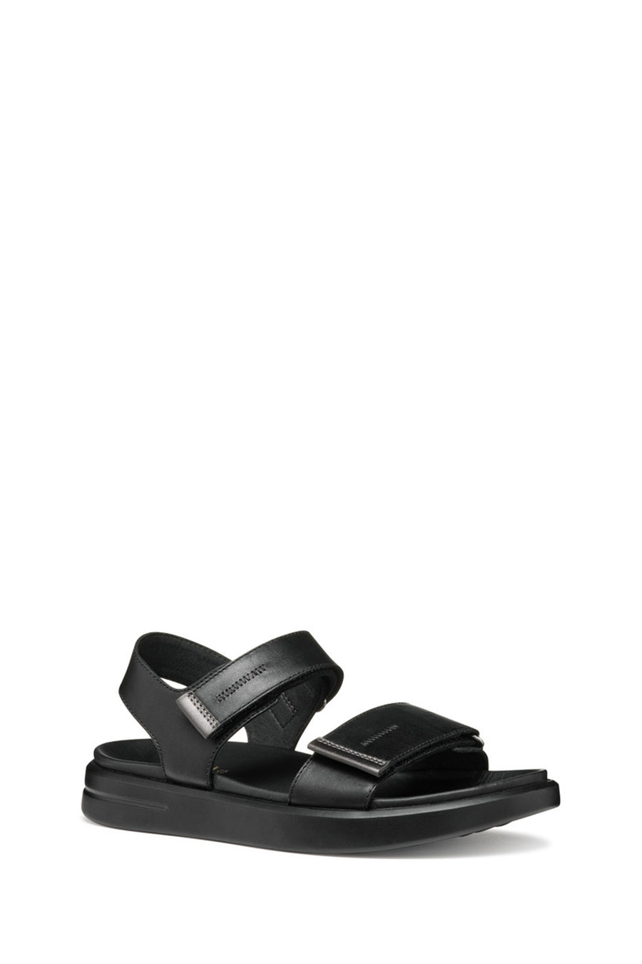 Geox Women Black D Xand 2S E - Smo. Lea + Pear Strappy Leather Sandals