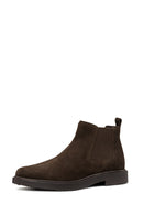 Geox Men's Brown U Spherica Ec1 Suede Leather Chelsea Boots | Derimod