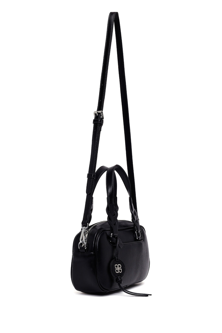 Woman Black Long-Strap Mini Shoulder Bag