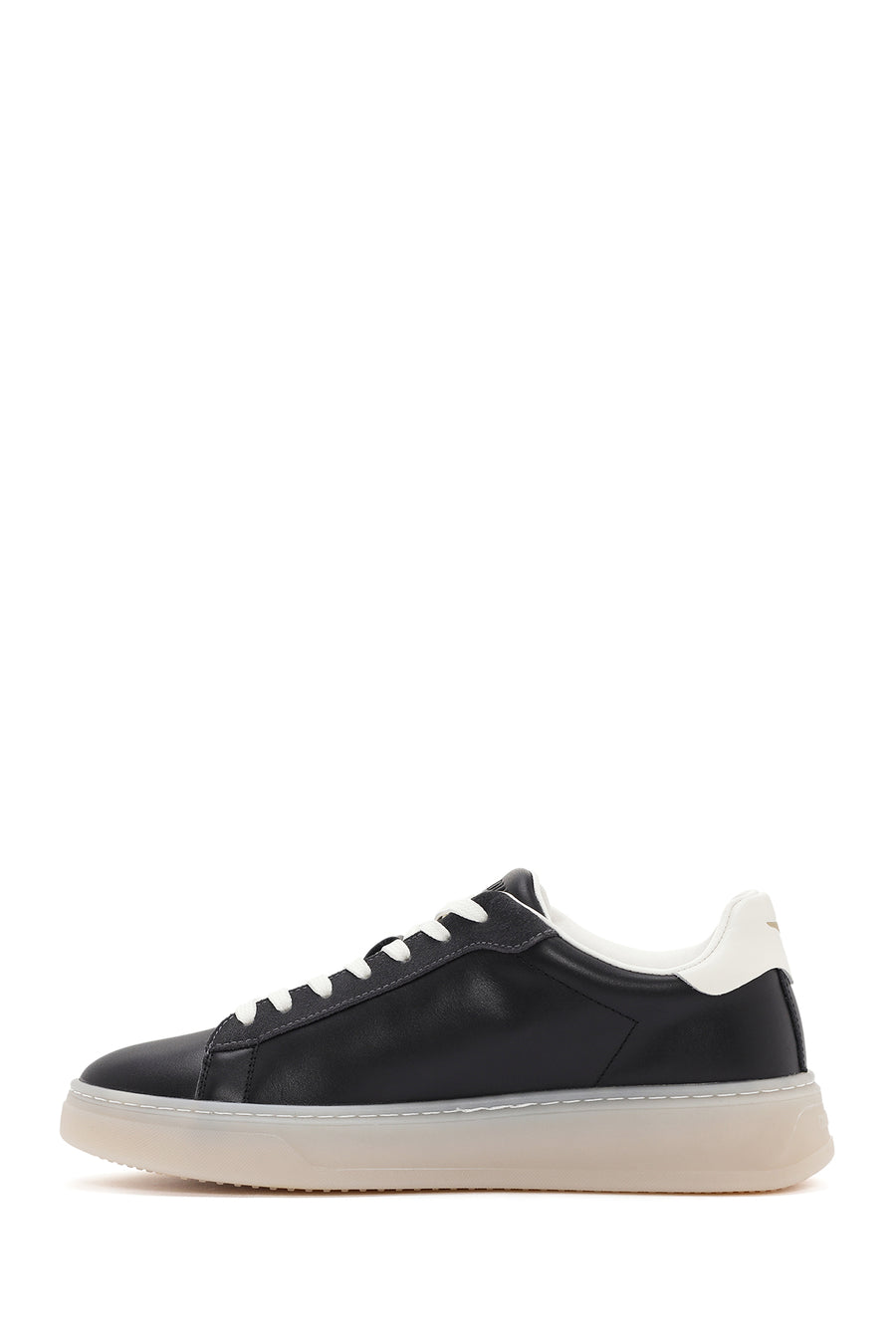 Alberto Guardiani Erkek Siyah New Era Bağcıklı Deri Sneaker