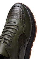 Men's Green Leather Sneaker | Derimod