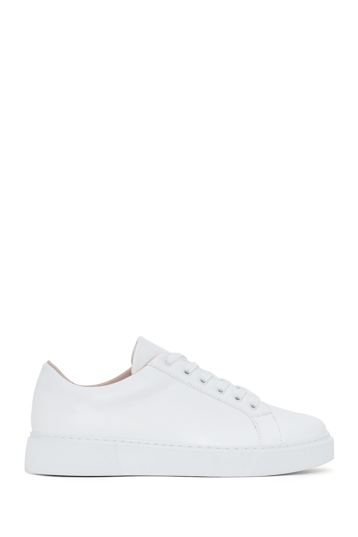 Women's White Lace-Up Leather Sneaker 24SFD370018 | Derimod