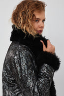 Jet Set Women's Black Double-Sided Plush Jacket | Derimod