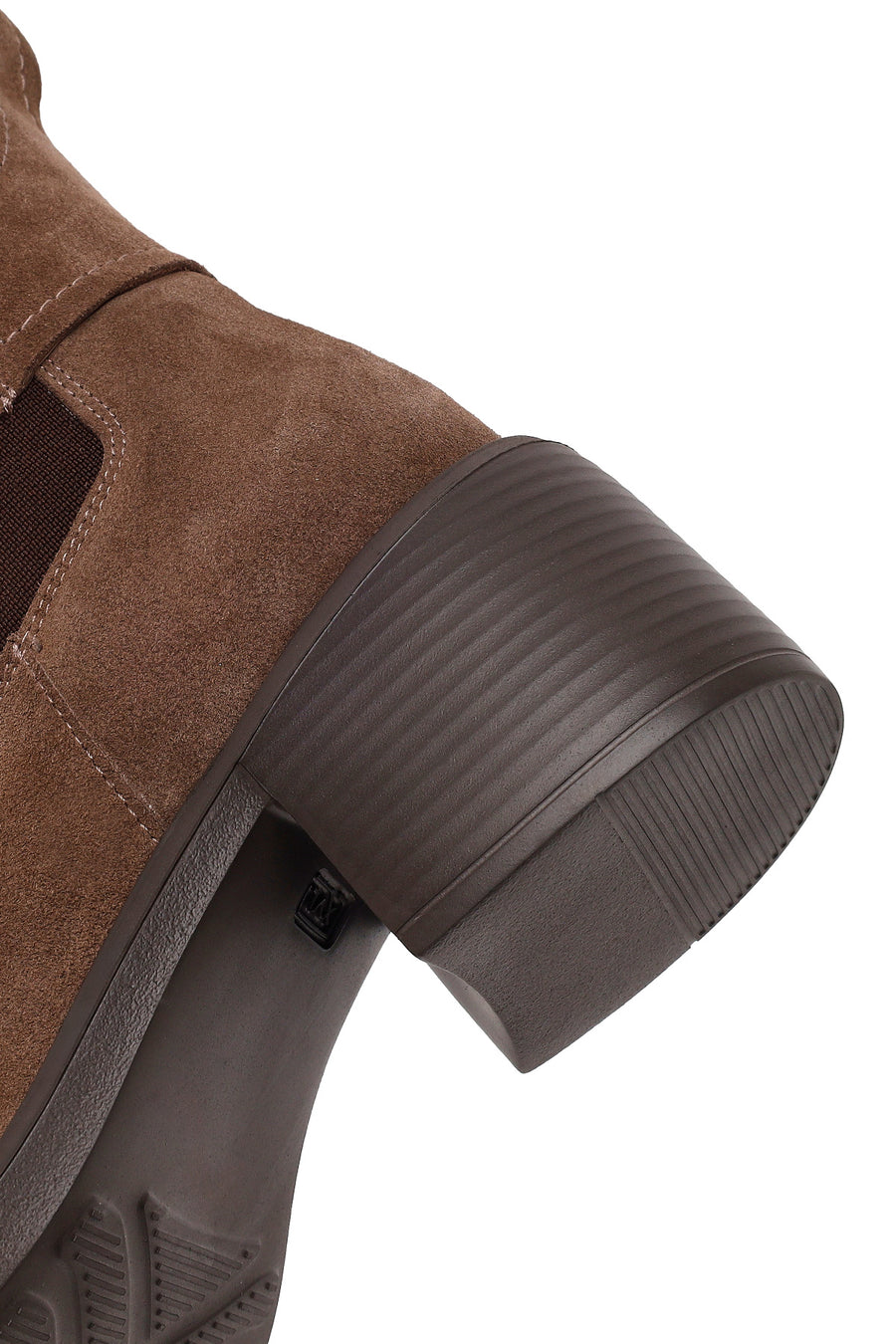 Woman Mink Thick-Heeled Suede Chelsea Boots