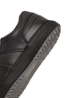 Erkek Siyah Bağcıklı Deri Casual Sneaker | Derimod