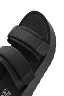 Women's Black Strappy Thick Soled Jelly Slippers | Derimod