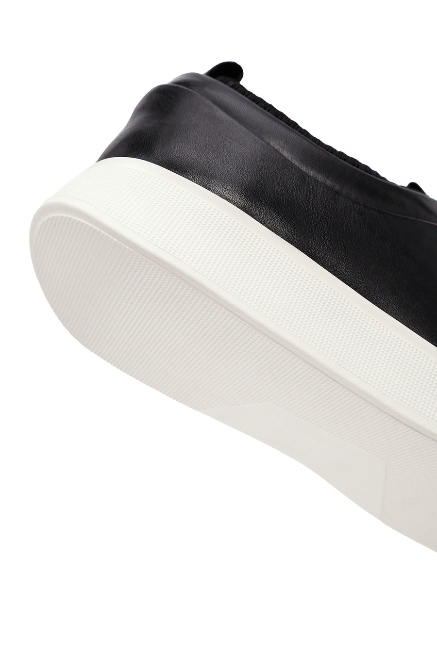 Erkek Siyah Bağcıklı Kalın Tabanlı Deri Sneaker