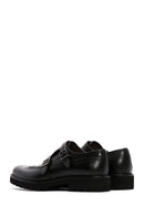 Men's Black Double Buckle Leather Casual Shoes | Derimod