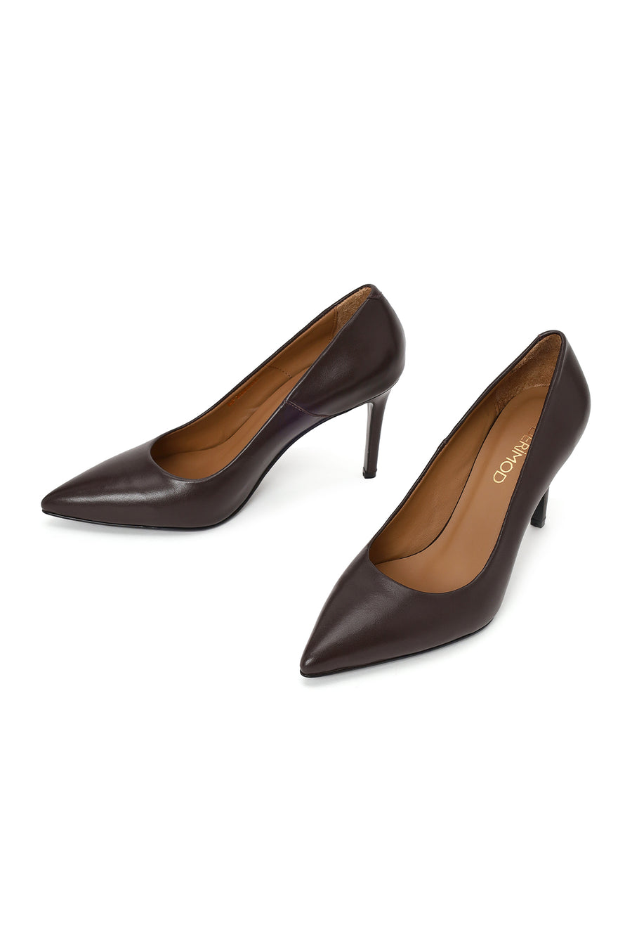 Woman Brown Thin-heeled Leather Stiletto