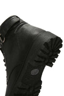 Men's Black Leather Zippered Casual Boots | Derimod