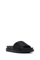 Women's Black Stone Slippers | Derimod