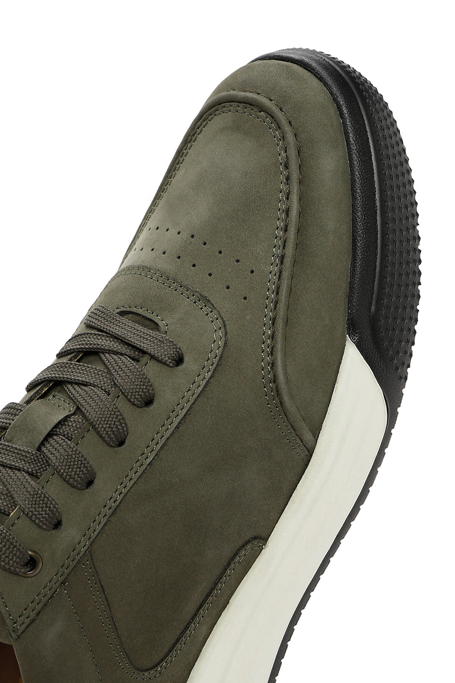Erkek Yeşil Bağcıklı Nubuk Deri Sneaker