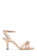 Women's Pink Ankle Strap Stone Heeled Sandals | Derimod