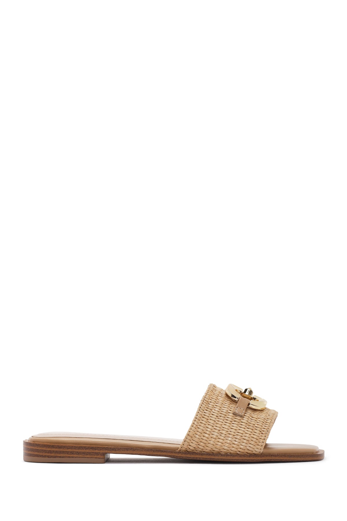 Women's Beige Straw Slippers 24SFE4801M7 | Derimod