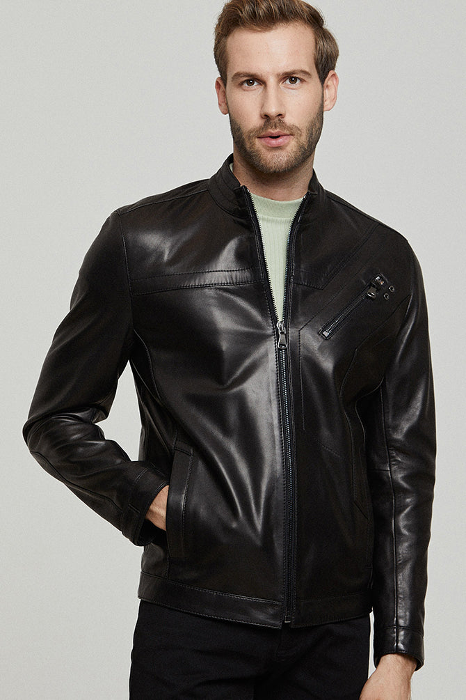 Dias Men's Leather Jacket 21WGD6415V1 | Derimod