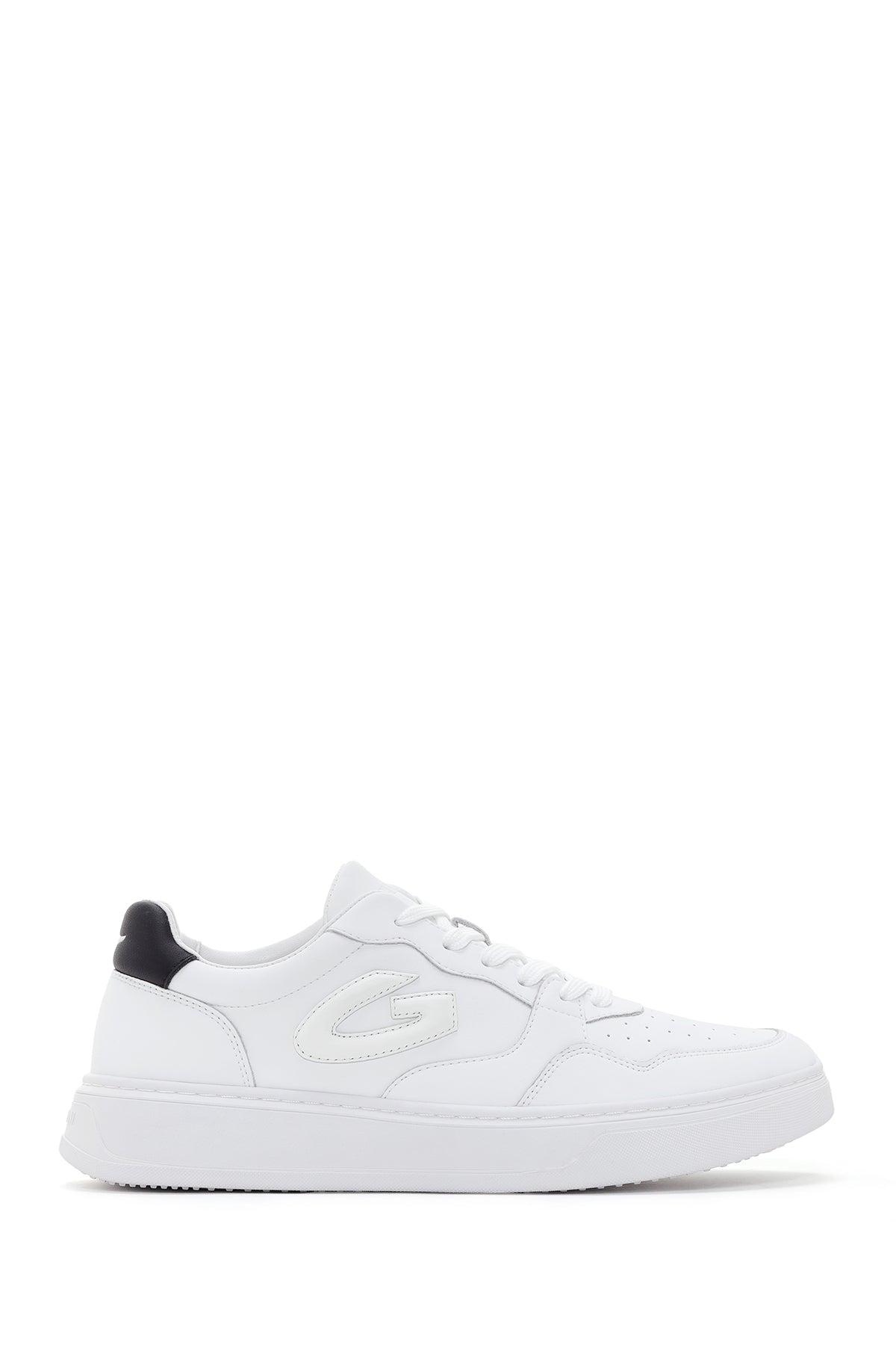 Alberto Guardiani Men's White New Era Thick Soled Leather Sneaker G03M100017 | Derimod