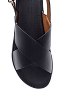 Women's Black Thick Sole Comfort Sandals | Derimod