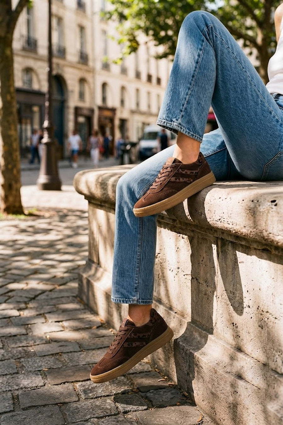 Kadın Kahverengi Bağcıklı Süet Deri Sneaker