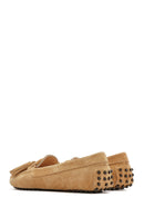 Kadın Camel Püsküllü Süet Deri Loafer | Derimod