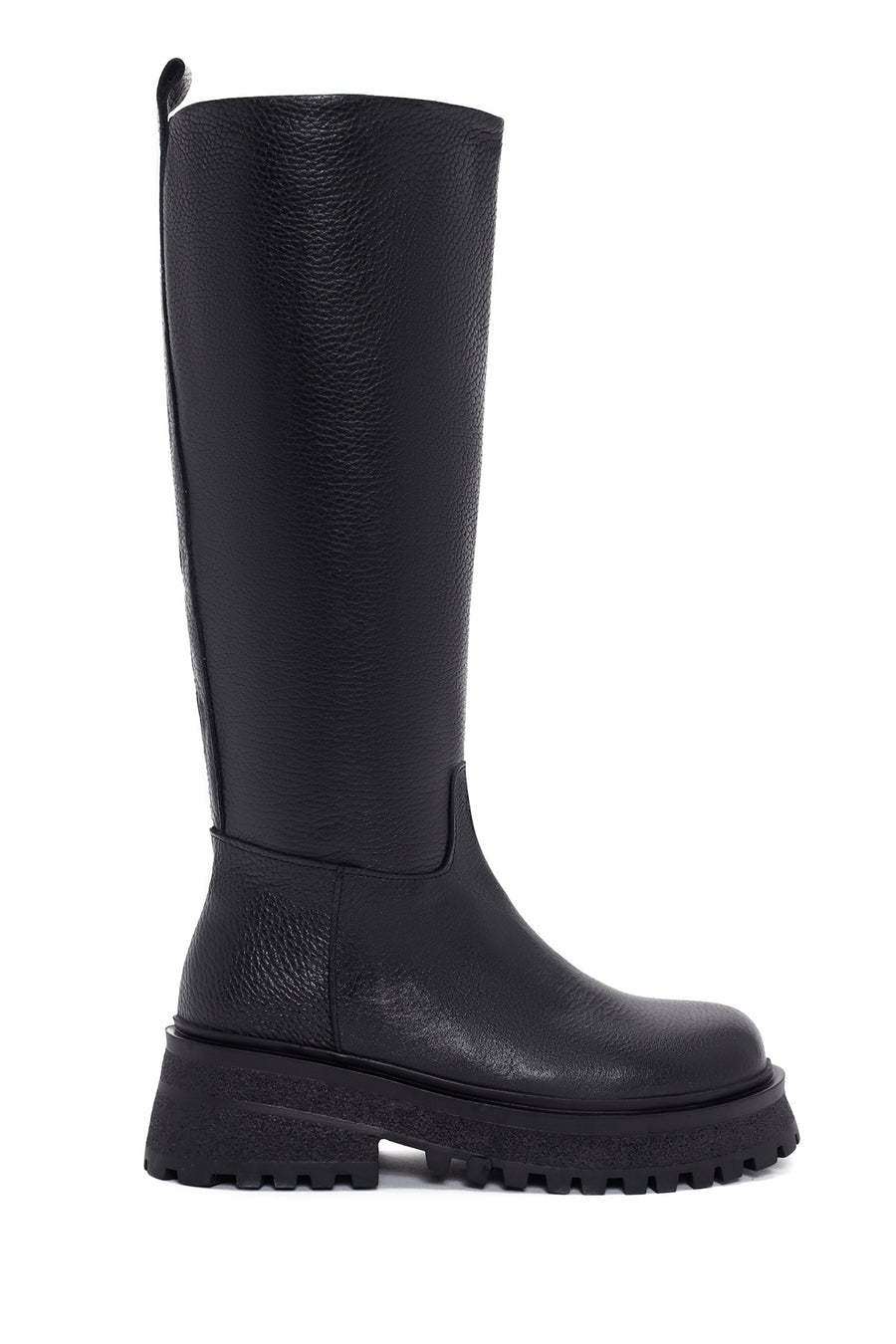 Women's Black Zippered Leather Boots 22WFD2910FT | Derimod
