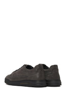 Male Gray Lace-up Thick-soled Nubuck Leather Casual Sneaker | Derimod