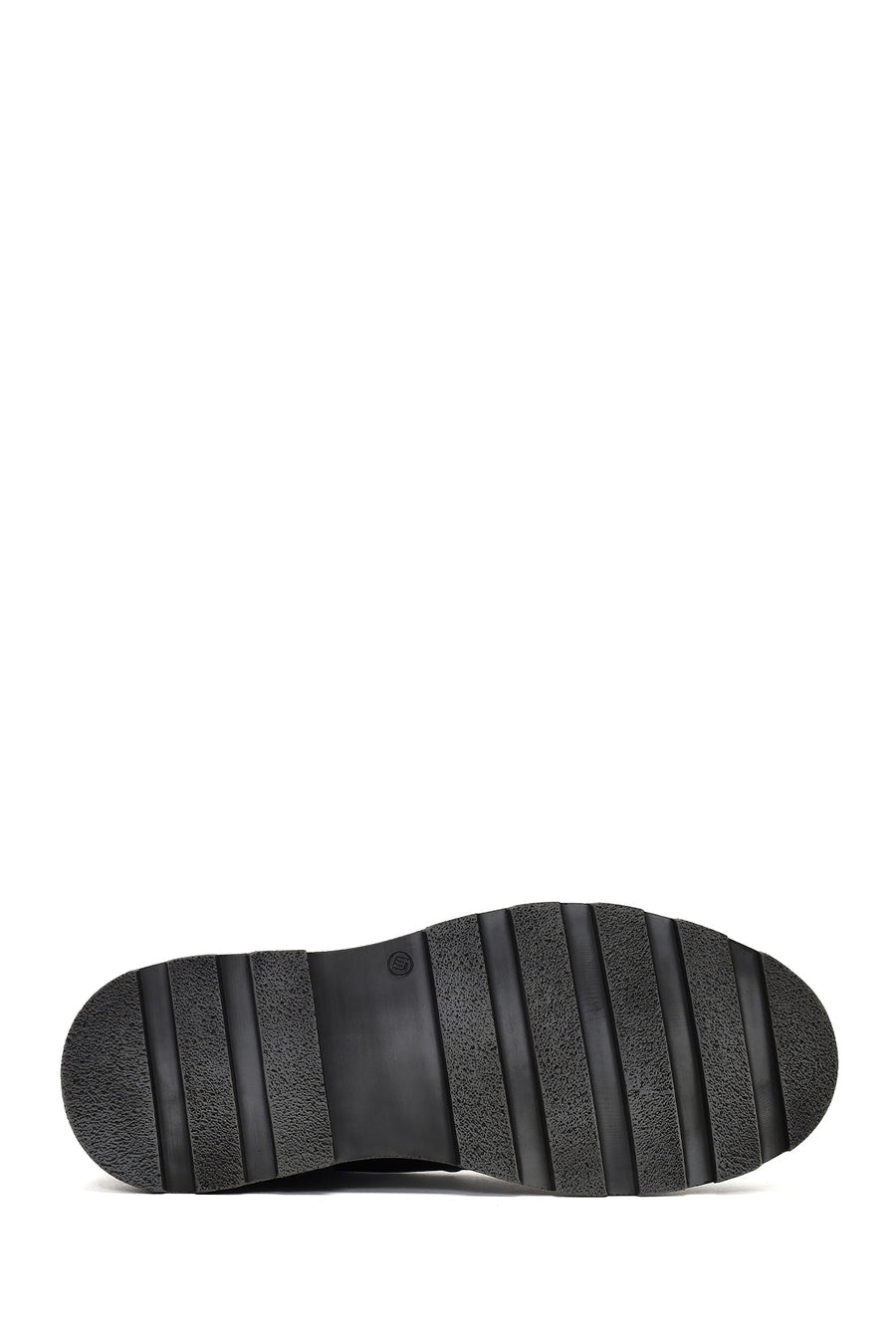 Male Black Lace-Up Thick-Soled Leather Casual Shoes