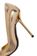 Women's Gold Heeled Patent Leather Stiletto | Derimod