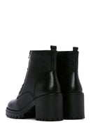 Women's Black Leather Platform Heeled Boots | Derimod