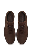 Male Brown Lace-up Nubuck Leather Casual Sneaker | Derimod