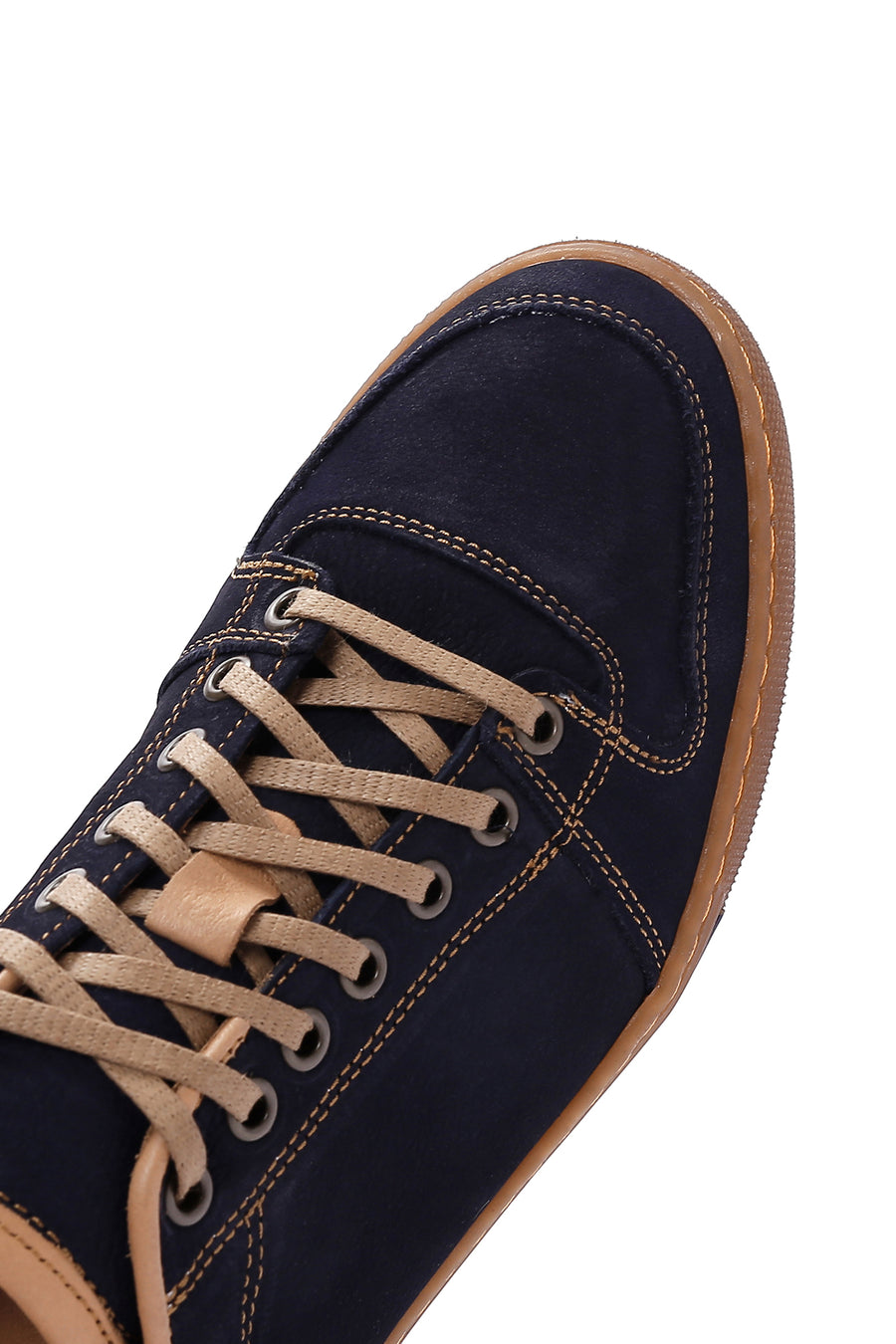 Men's Navy Blue Nubuck Leather Sneaker