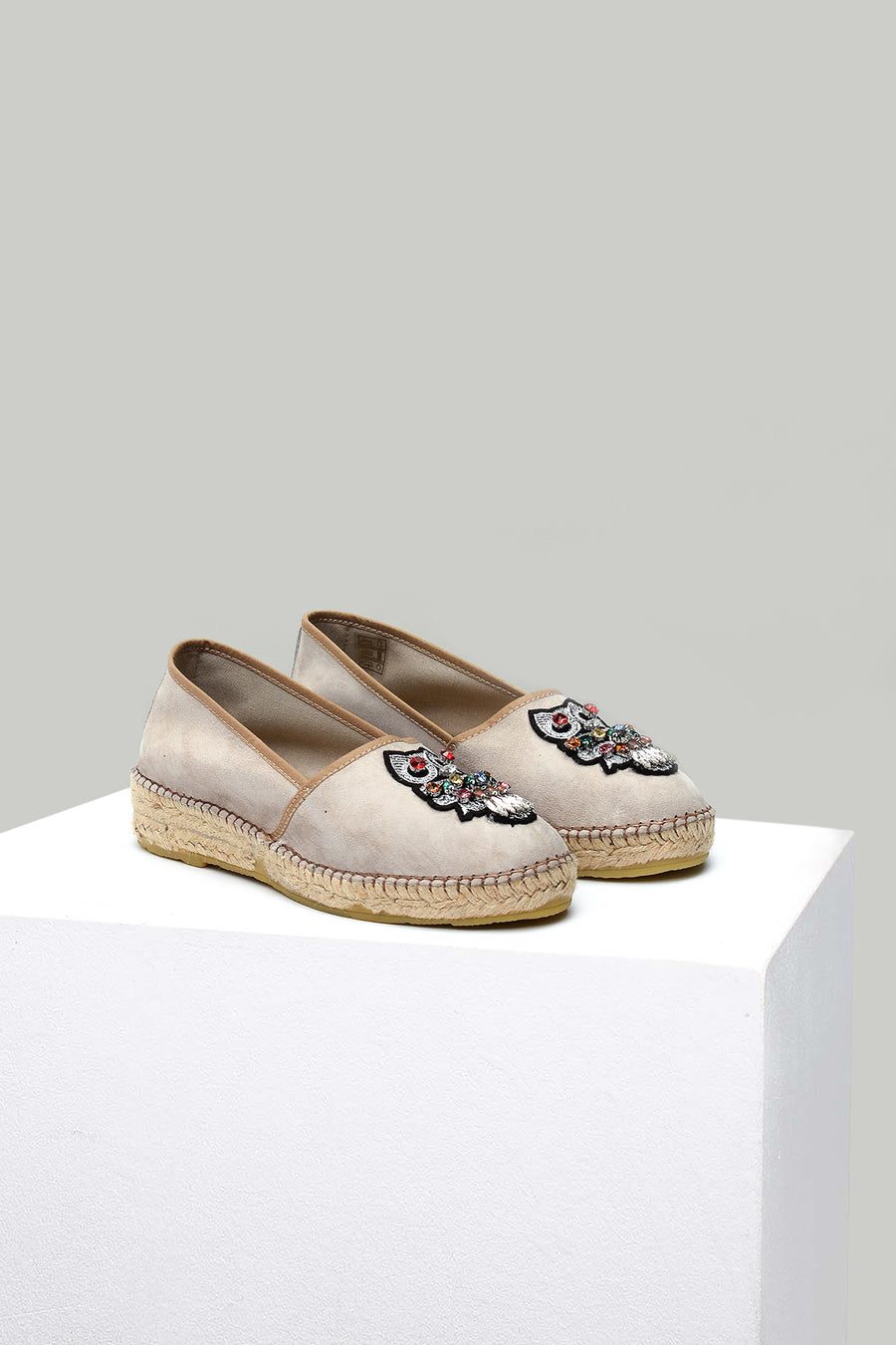 Baykuşlu Bej Kadın Espadril