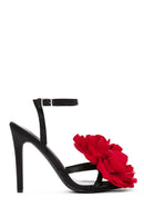 Women's Black Ankle Strap Accessory Detailed Thin Heel Sandals | Derimod