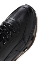 Men's Black Leather Thick Soled Sneaker | Derimod