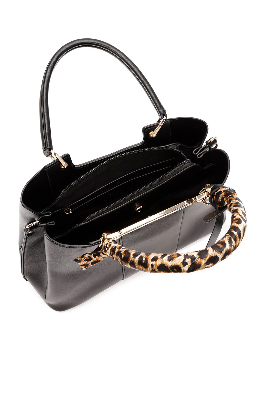 Woman Black Long-Strap Accessory-Detail Shoulder Bag